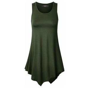 XL Tunic Fashion Tank Top Long Olive